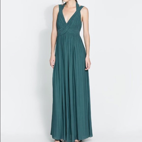 Zara Dresses Zara Sage Green Maxi Dress Poshmark